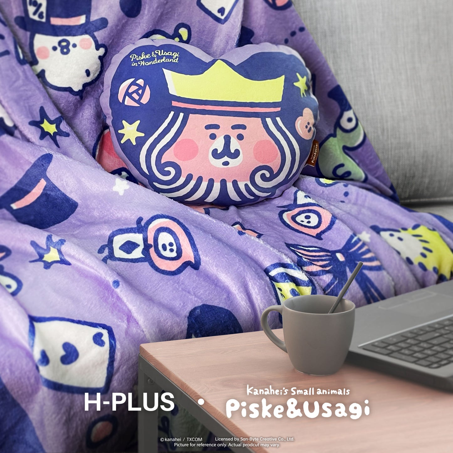 P助與粉紅兔兔 • 第2彈 • Cushion連珊瑚絨被 • P助與粉紅兔兔夢游仙境