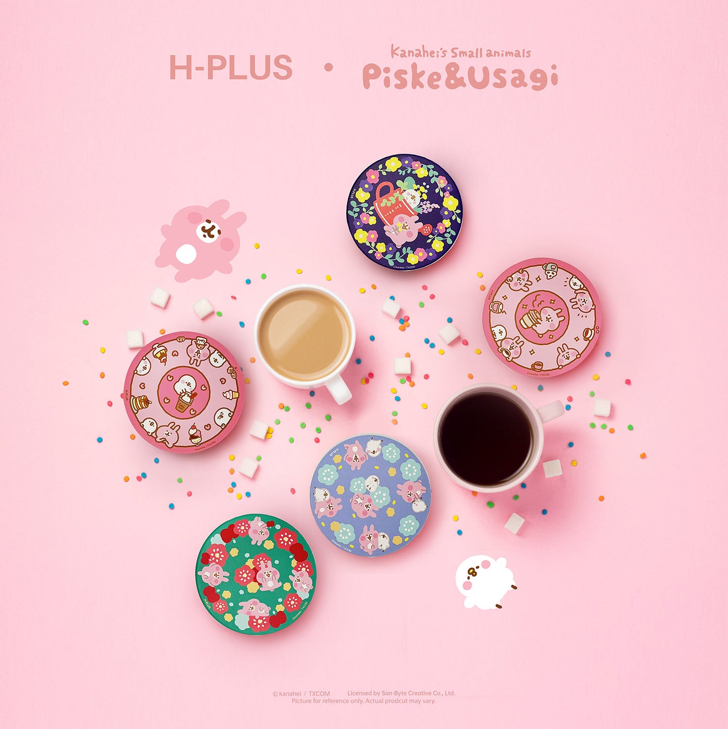 P助與粉紅兔兔 • 第2彈 • 藻土吸水杯墊 • 最愛甜品